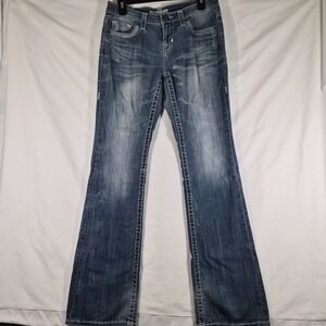 Y2k Big Star Jeans Womens 28L‎ Bootcut Flare Light Wash Distressed Whiskered